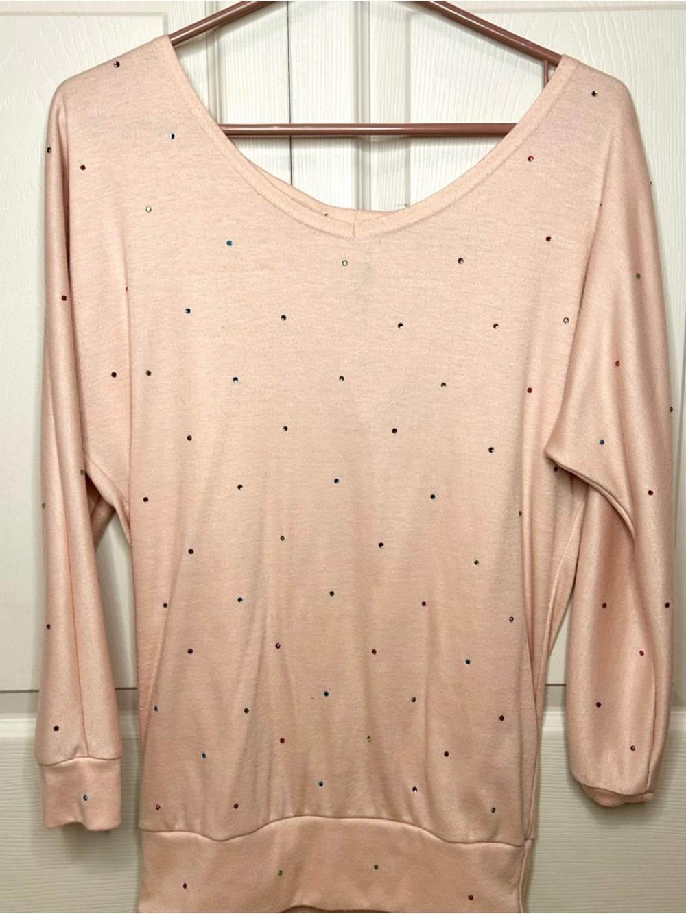 Japanese Brand Himegyaru rhinestone bow long sleeve top 🎀